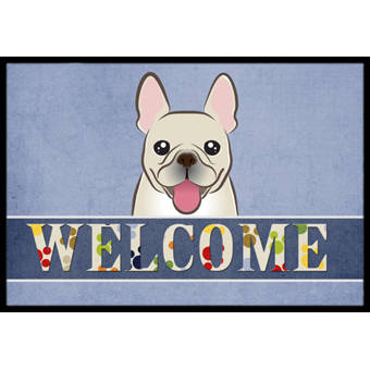 Caroline S Treasures French Bulldog Welcome Non Slip Indoor Only French Bulldog Welcome Non Slip