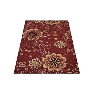 Thor Floral Hand-Tufted Wool Red Area Rug