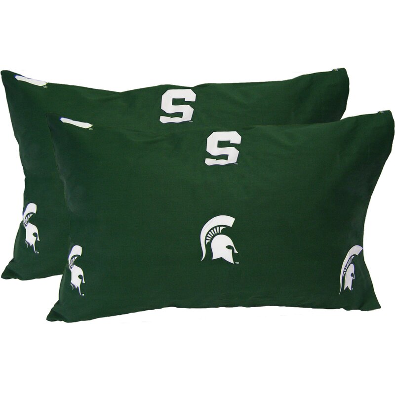 Michigan State Universiy Matched Set Includes 2 Standard-size Pillowcases Football Emoji Pillowcases MSU College Football Fan