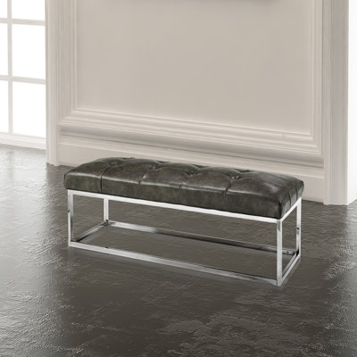 Arely Metal Bench Wade Logan Upholstery Gray Size 197 H X 59 W X 197 D