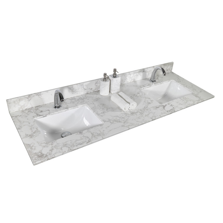 Hoveyy 61 Single Bathroom Vanity Top In Carrara White | Wayfair
