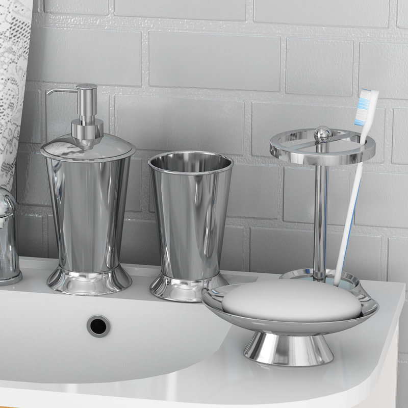 The Twillery Co Georgitte 4 Piece Bathroom Accessory Set 4 Piece Bathroom Accessory Set