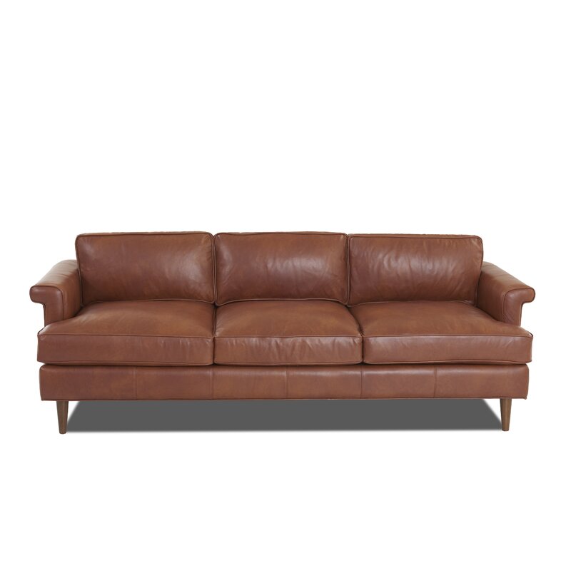 Wayfair Custom Upholstery™ Carson Leather Sofa & Reviews | Wayfair