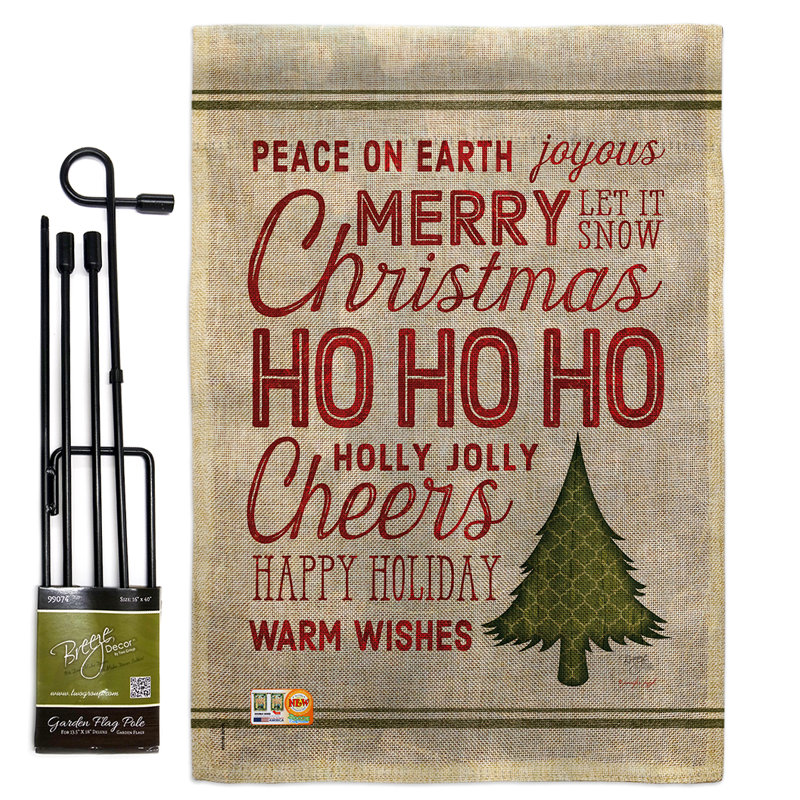 Breeze Decor Christmas Wishes Words Winter Impressions 2 Sided Polyester 19 X 13 In Flag Set Wayfair