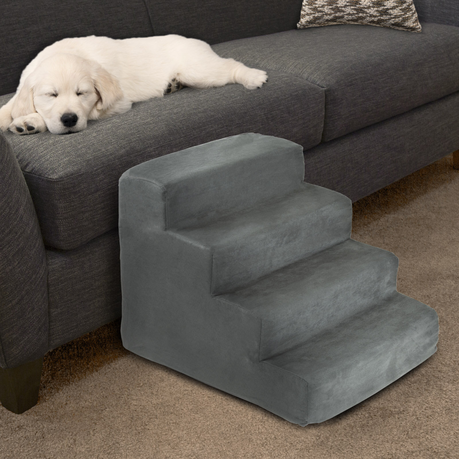 Archie & Oscar™ Demetrius 4 Step Foam Pet Stairs & Reviews | Wayfair