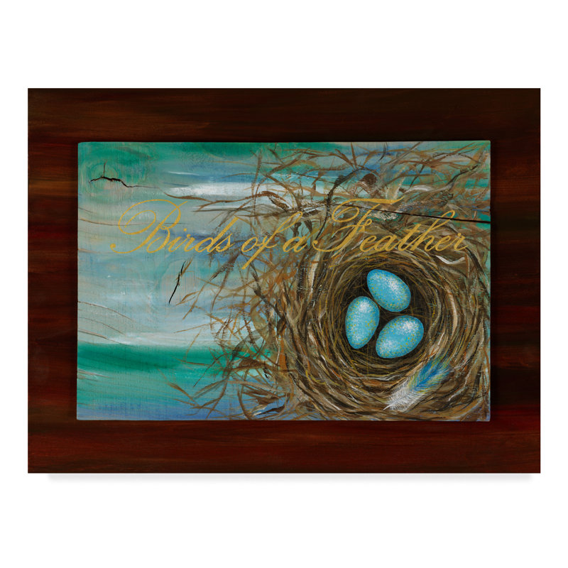 Trademark Art Birds Of A Feather Blue Acrylic Painting Print On
