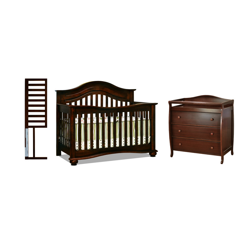 espresso crib and dresser set
