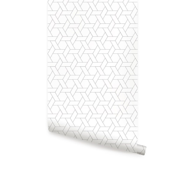 Wrought Studio Mckinnis Hexagon Basket Weave Paintable Peel And