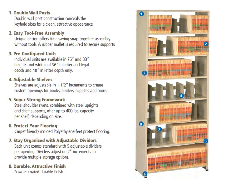 Tennsco Imperial Filing 6 Shelf Shelving Unit Starter Wayfair