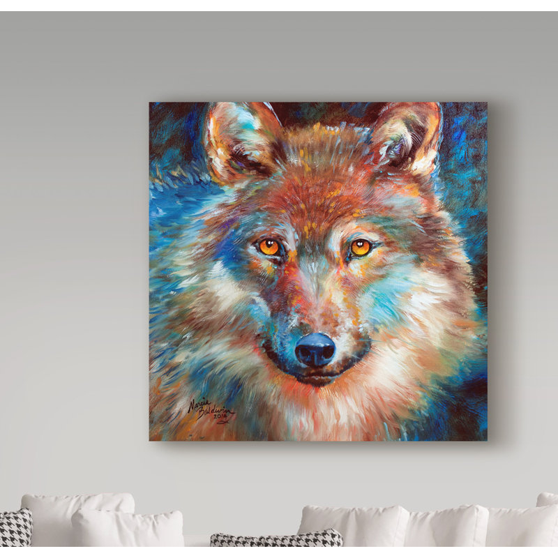 Trademark Art Timber Wolf Abstract Acrylic Painting Print On Wrapped Canvas Wayfair