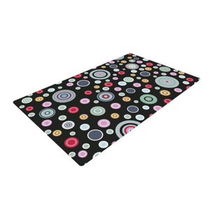 Suzanne Carter Circle Circle II Black Area Rug