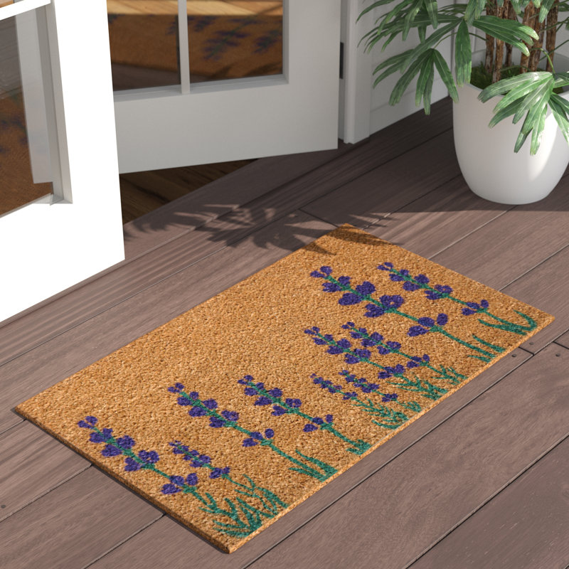 Zipcode Design Burlington Lavender Flower 30 In X 18 In Non Slip Outdoor Door Mat Reviews Wayfair