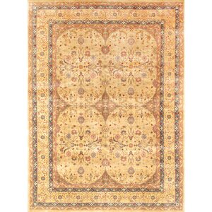 Tabriz Hand-Knotted Camel Area Rug