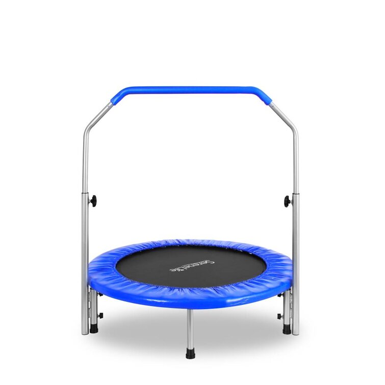 SereneLife SLELT418 Fitness Exercise Mini Trampoline W/ Bar Handle 35.4" inch
