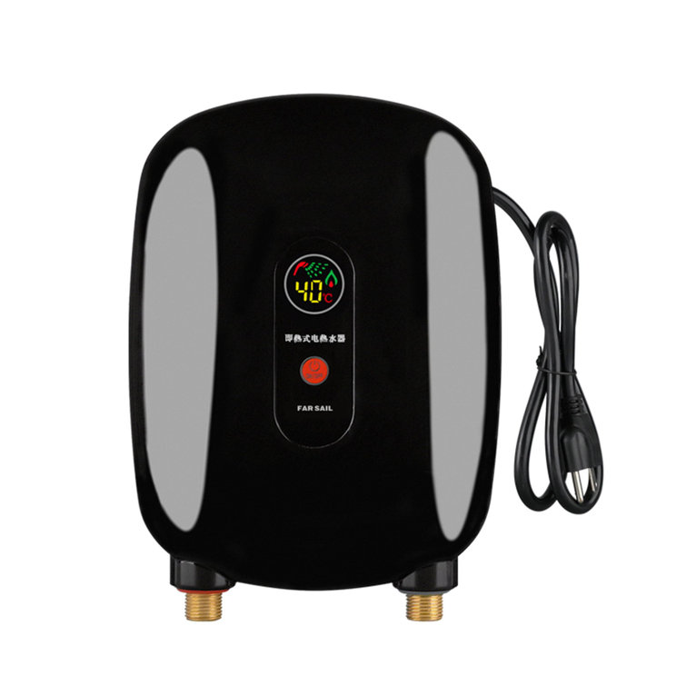 110V 3000W Mini Electric Tankless Instant Under Sink Hot Water Heater With  LCD Display&Overheating Protection For Kitchen Sinkï¼ˆGoldï¼‰