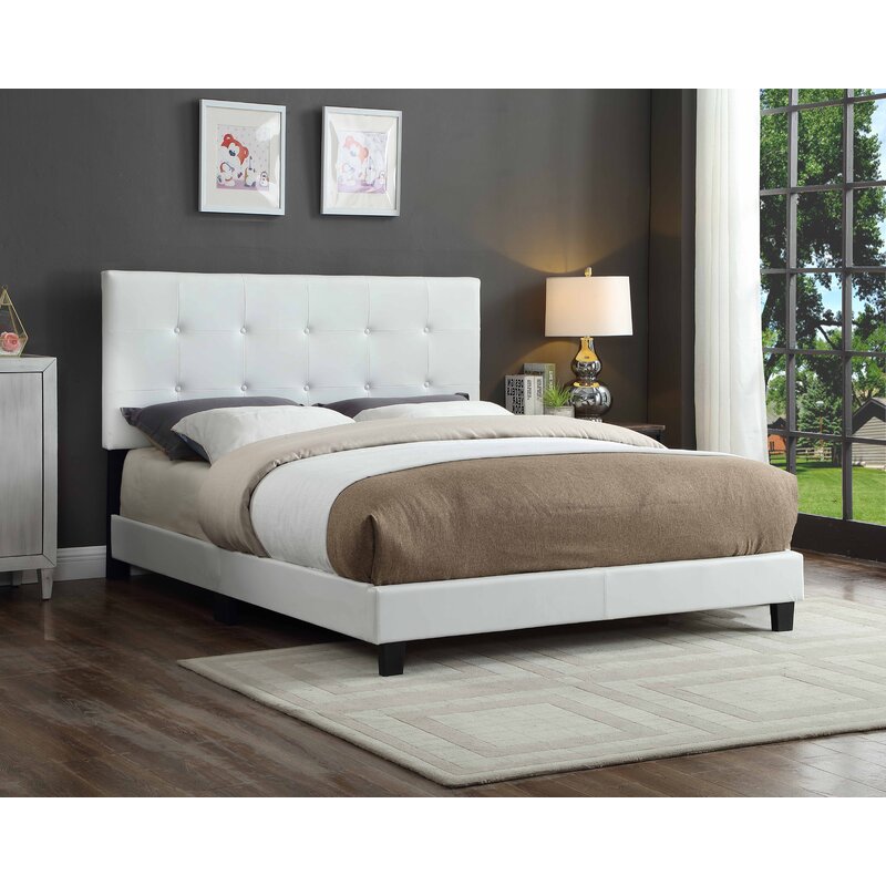 Ebern Designs Godeus Adjustable Headboard Upholstered Standard Bed ...