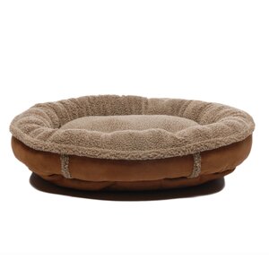 Faux Suede Round Comfy Cup Donut Dog Bed