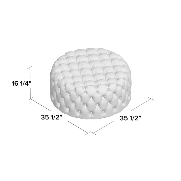 Camilla 35.5'' Wide Tufted Round Cocktail Ottoman