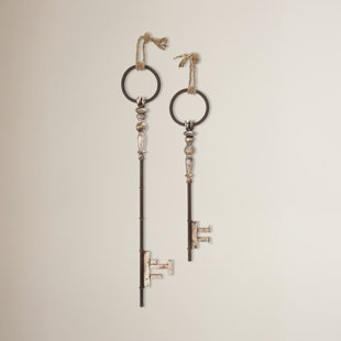 Key Decor Wayfair 2 Piece Customary Styled Metal Key Wall Décor Set