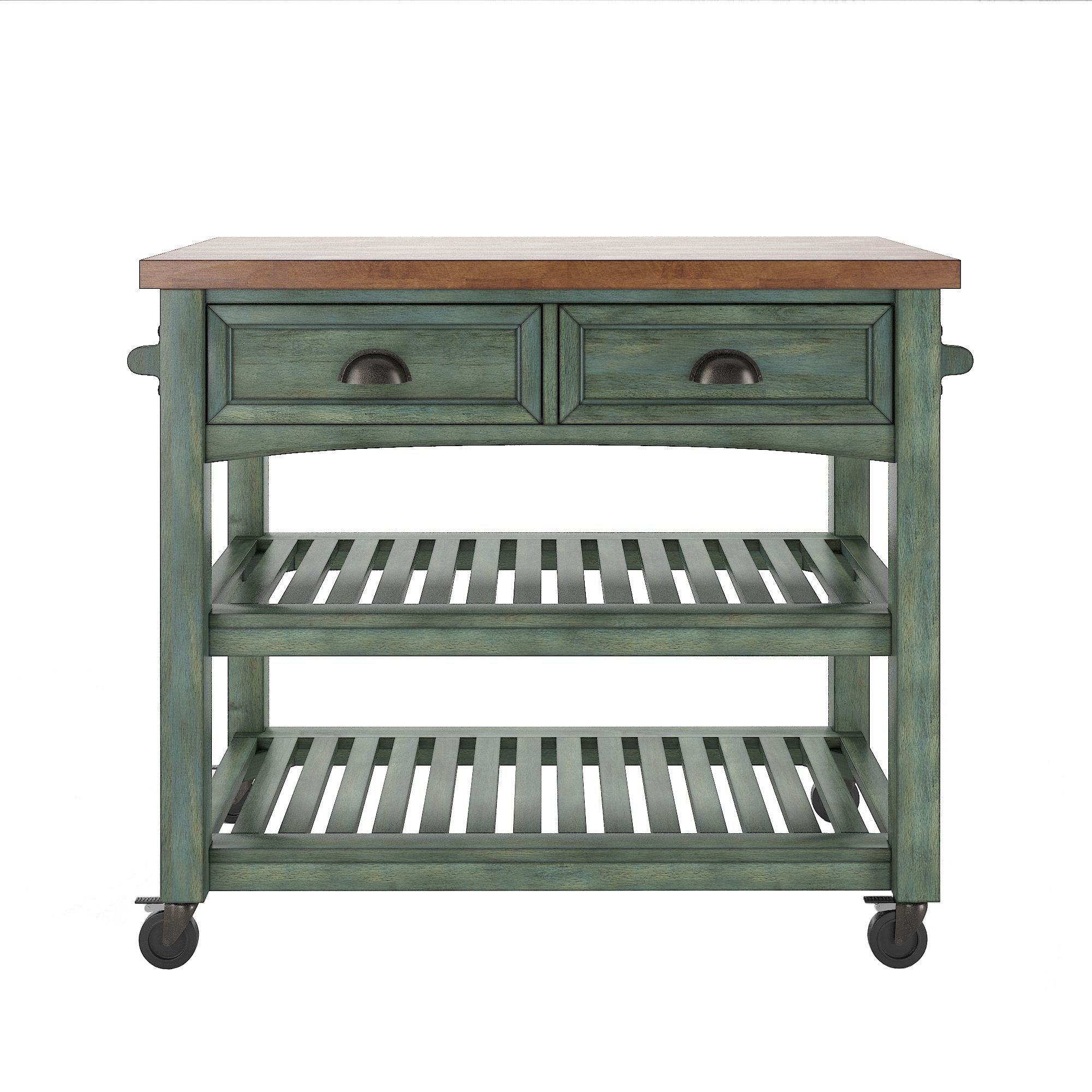 Fortville Kitchen Cart With Wood Top Fortville Kitchen Cart With Wood Top