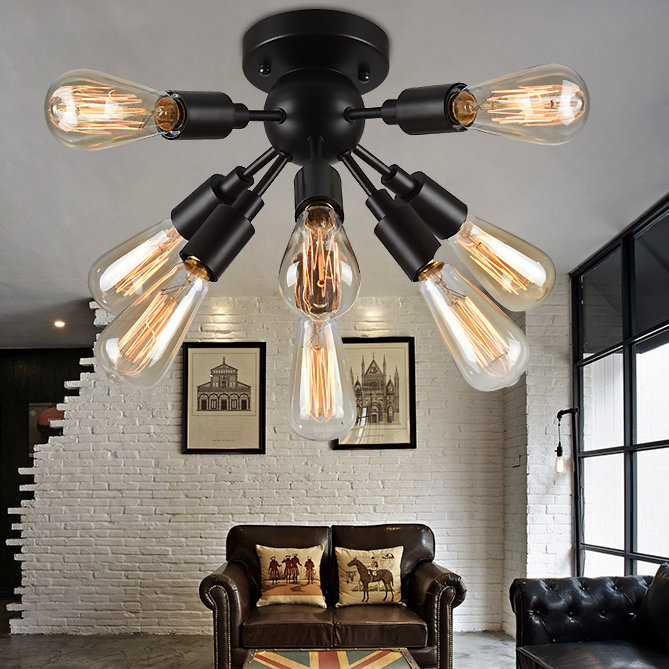 Electra Edison 8 Light Semi Flush Mount Reviews Joss Main Electra Edison 8 Light Semi Flush Mount