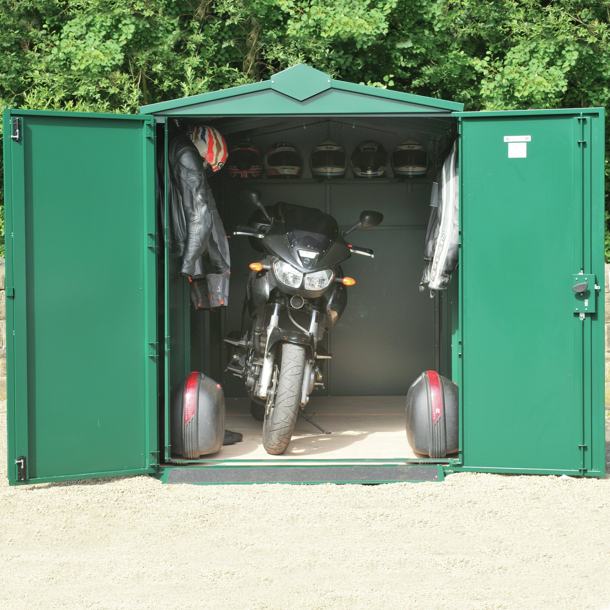 metal motorcycle storage shed