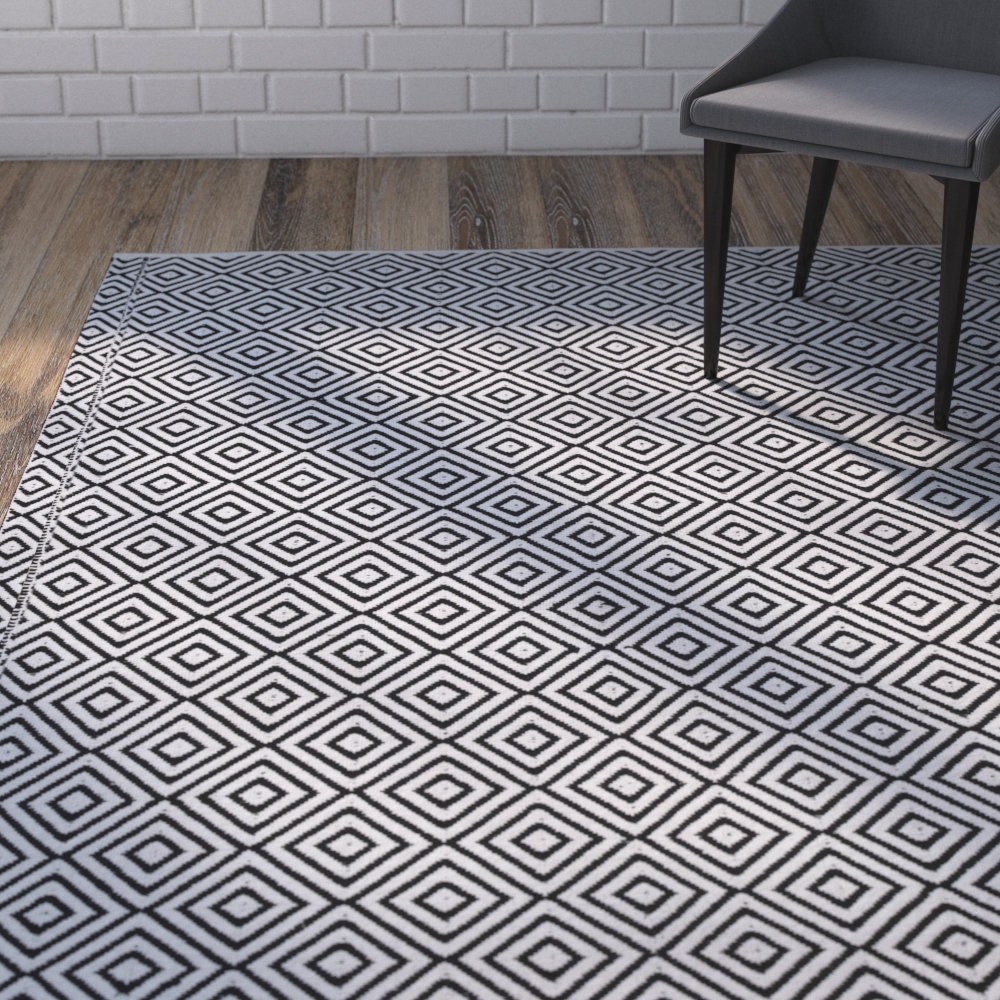 Wrought Studio Criswell Geometric Handwoven Cotton Black White Area Rug Reviews Wayfair