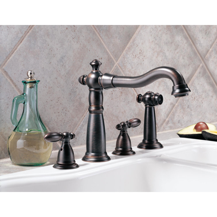 Kitchen Faucet With Side Sprayer And Soap Dispenser