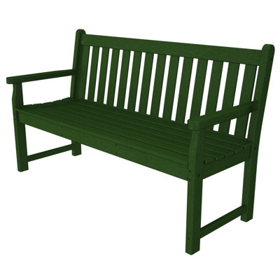 Traditional Plastic Garden Bench Polywood Color Green Size 35 H X