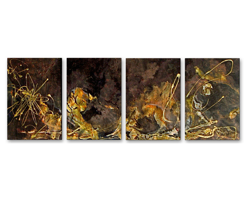 All My Walls Golden Touch By Angelika Mehrens 4 Piece Painting