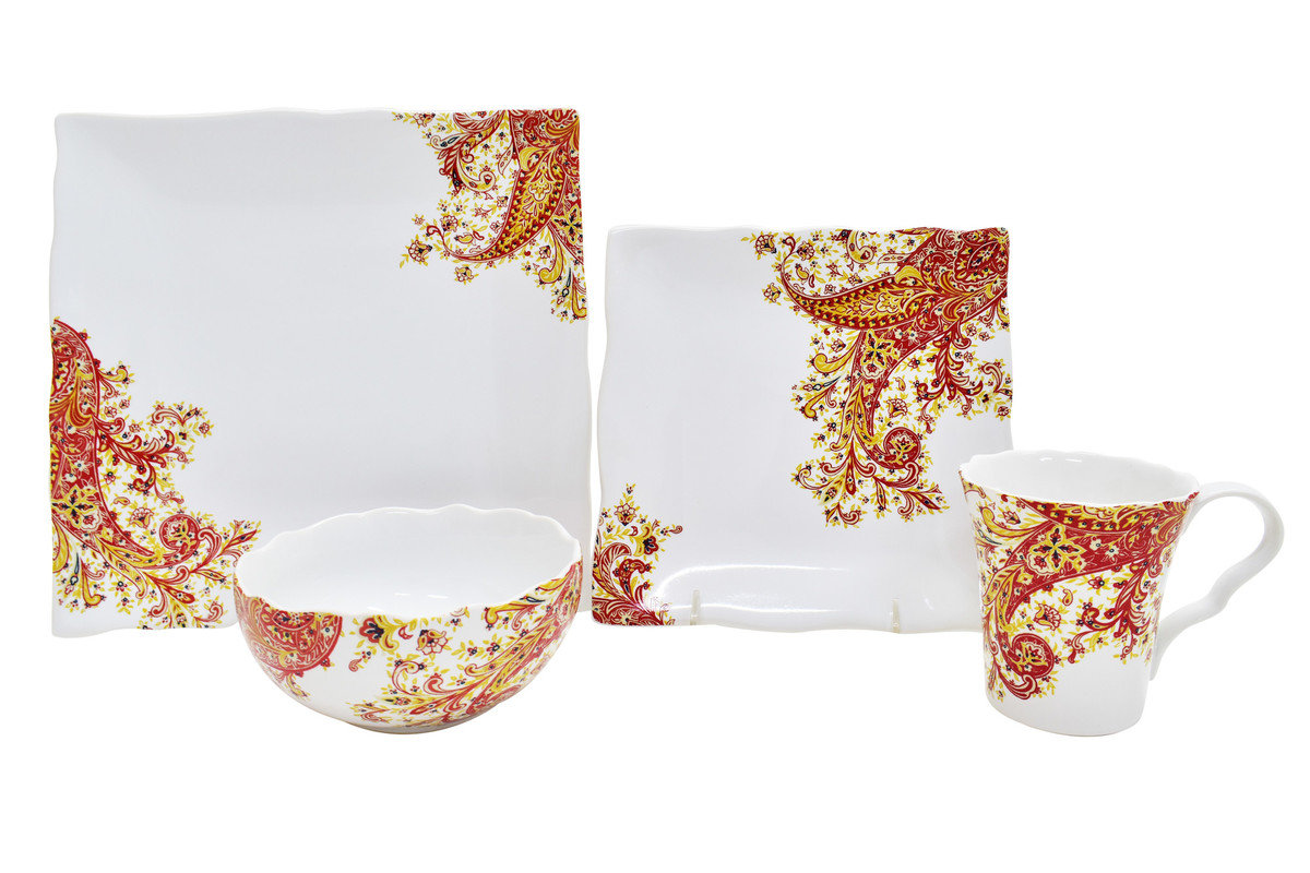 222 Fifth Surya Saffron 16 Piece Dinnerware Set, Service For 4 | Wayfair 222 Fifth Surya Saffron 16 Piece Dinnerware Set, Service For 4 | Wayfair