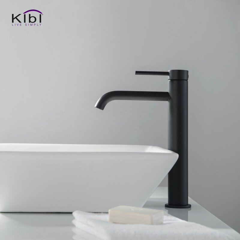 Kibi Usa Circular Brass Handle Vessel Sink Bathroom Faucet