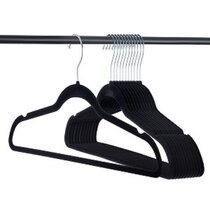 Steel 360 Degree Swivel Hook Clothes Organiser Storage For Garments Trousers Thin Non-Slip Space Saving Coat Hangers 20 Pack Home Treats Black Flocked Velvet Hangers Ties 