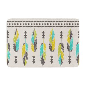 Painted Feathers by Amanda Lane Bath Mat