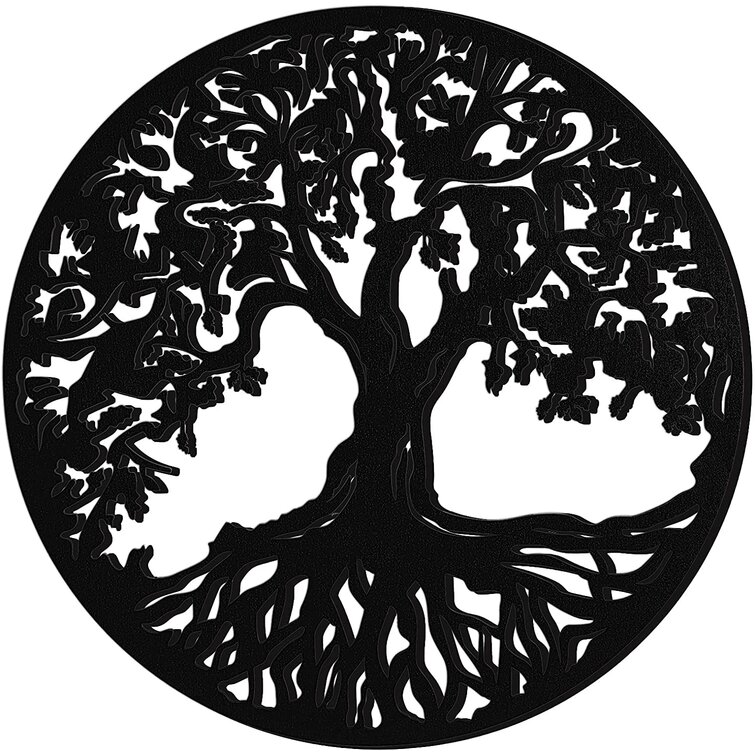 Tree of Life Hanging Wall Metal Art Round Hanging Sculpture Home Decor 4 Sizes 
