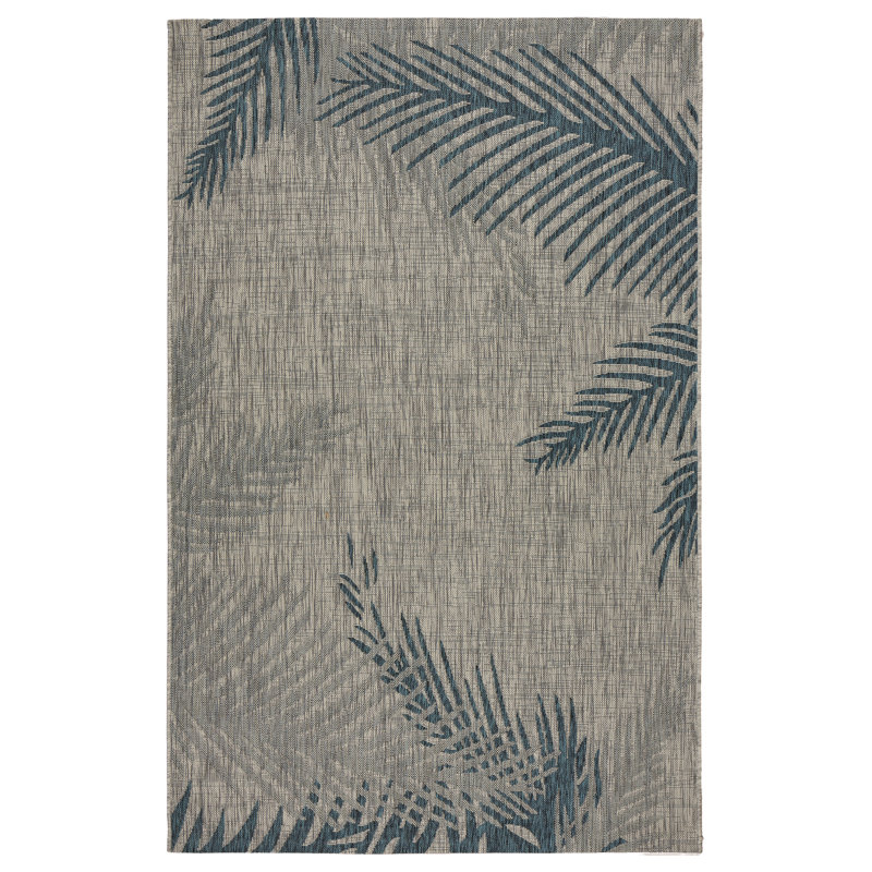 Highland Dunes Christiane Floral Gray Blue Indoor Outdoor Area Rug Reviews Wayfair