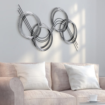 Flowing Hand Painted Etched Metal Wall Décor
