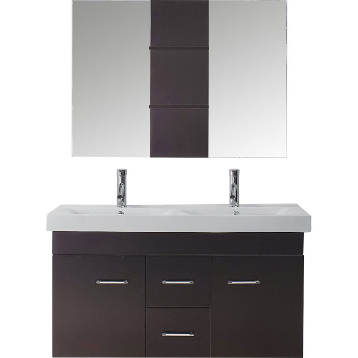 Ragnar 47 Double Bathroom Vanity Set With Ceramic Top And Mirror Ragnar 47 Double Bathroom Vanity Set With Ceramic Top And Mirror