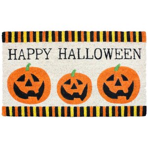 Halloween 3 Pumpkins Doormat