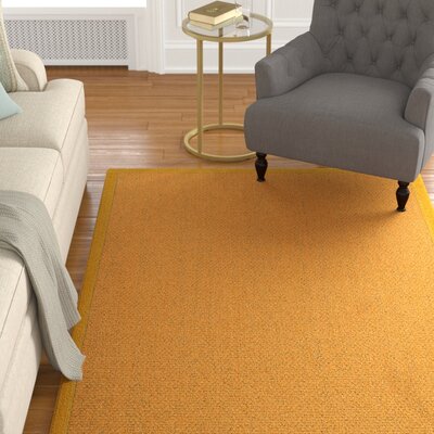 Pritzker Hand Woven Yellow Area Rug Alcott Hill Rug Size: Rectangle 12' x 15'