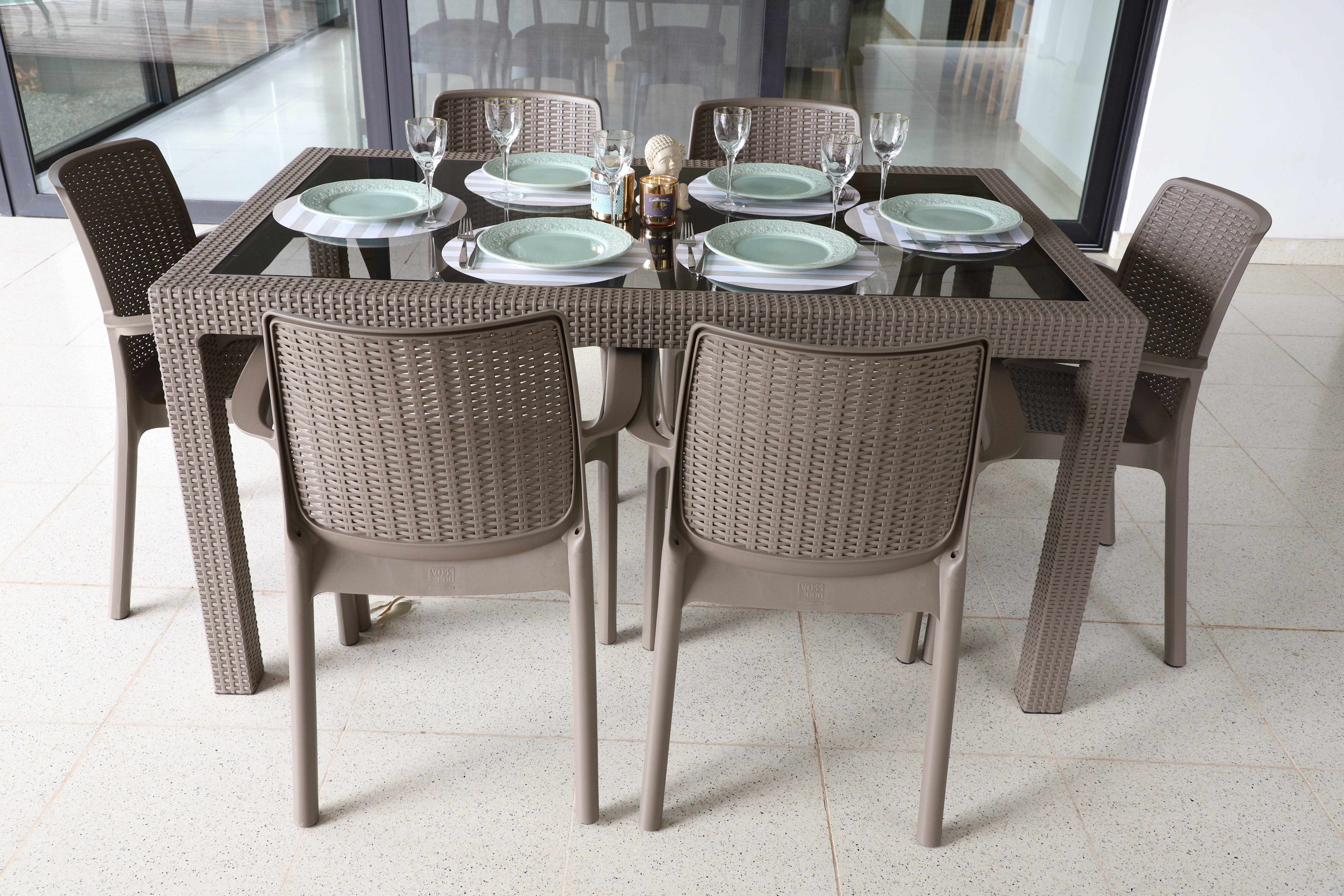 outdoor rattan dining set