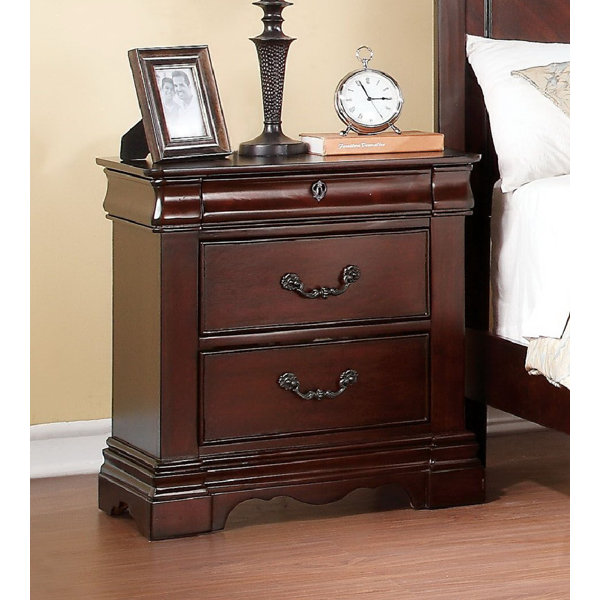 Dark Cherry Wood Night Stand Wayfair