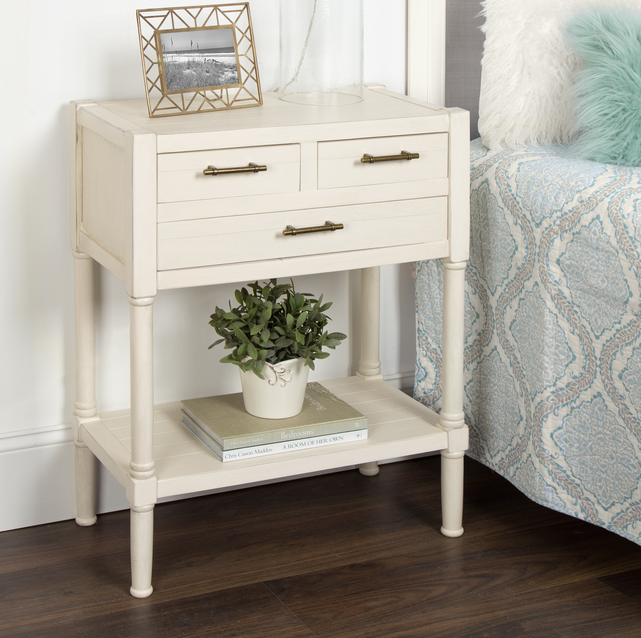 Highland Dunes Caspian Nightstand 3 Drawer End Table Reviews