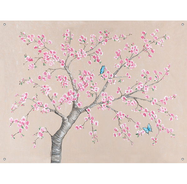 Oopsy Daisy Cherry Blossoms And Butterflies By Colleen Phelon Hall Canvas Wall Decal Wayfair