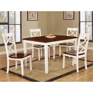 Baum Two-Tone Solid Wood 5 Piece Dining Set by R..