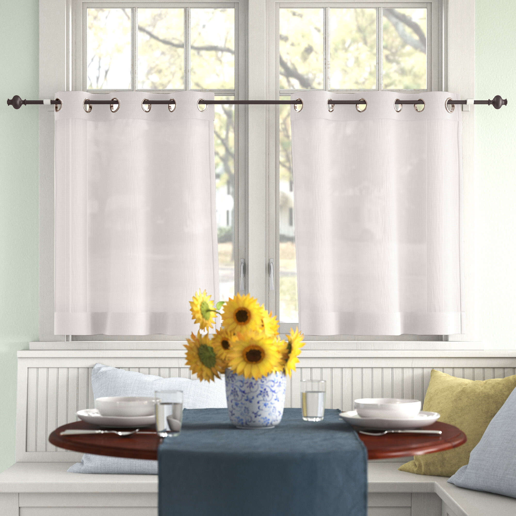 Andover Mills Matson Solid Color Tailored Cafe Curtain Reviews Wayfairca