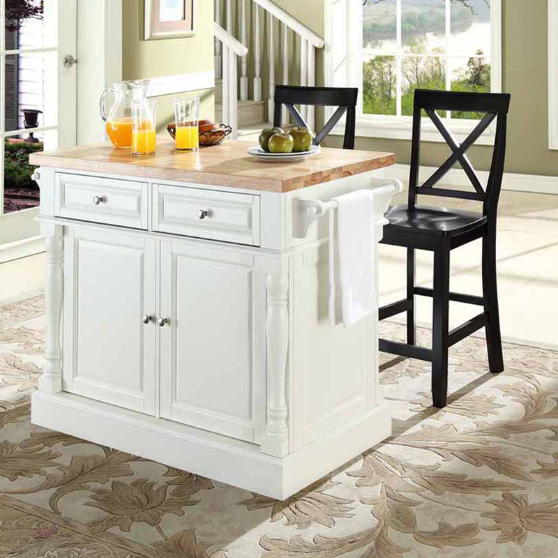 Three Posts Haslingden 3 Piece Kitchen Island Set With Butcher