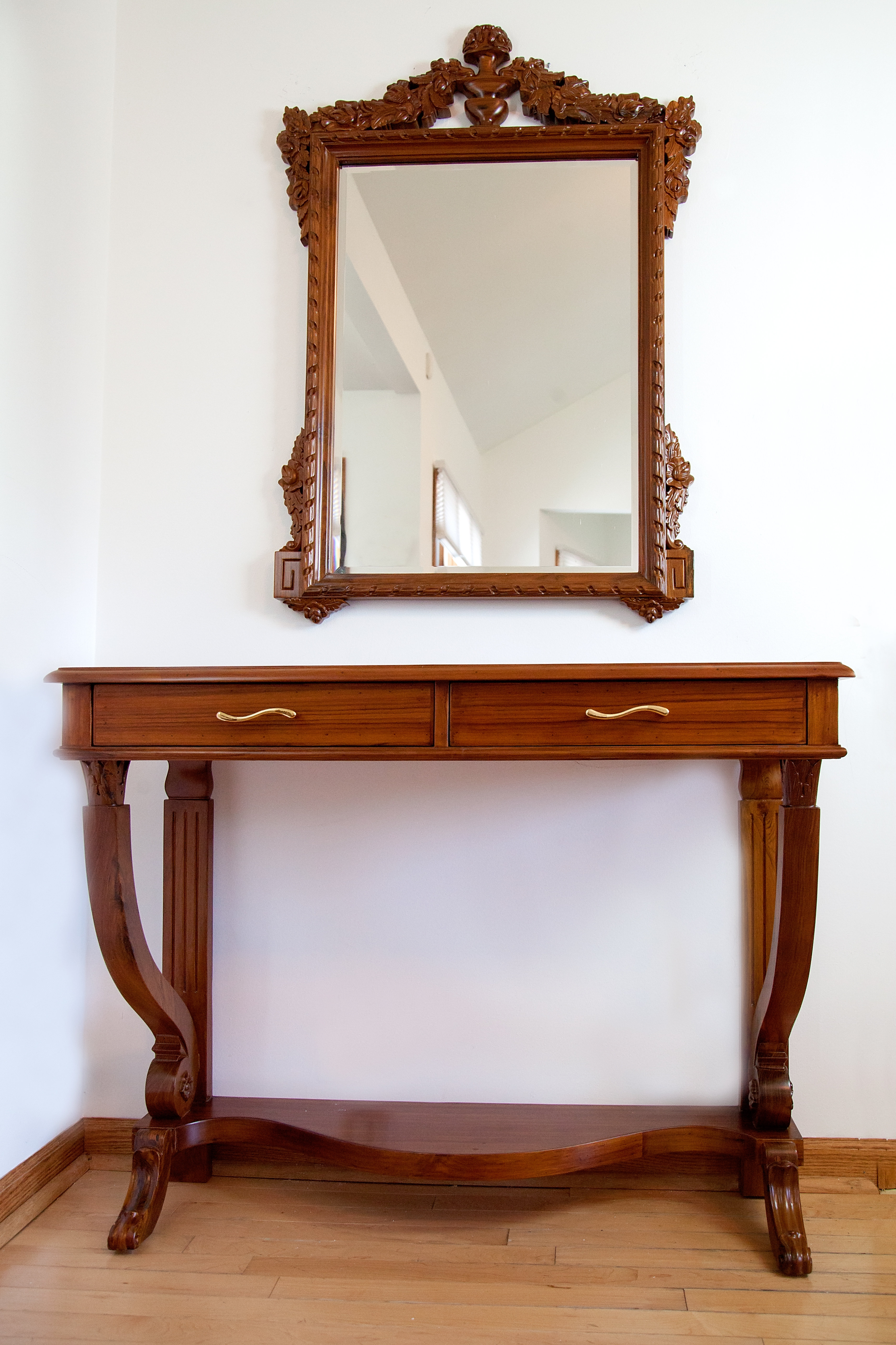 The Silver Teak 42 Solid Wood Console Table And Mirror Set Perigold