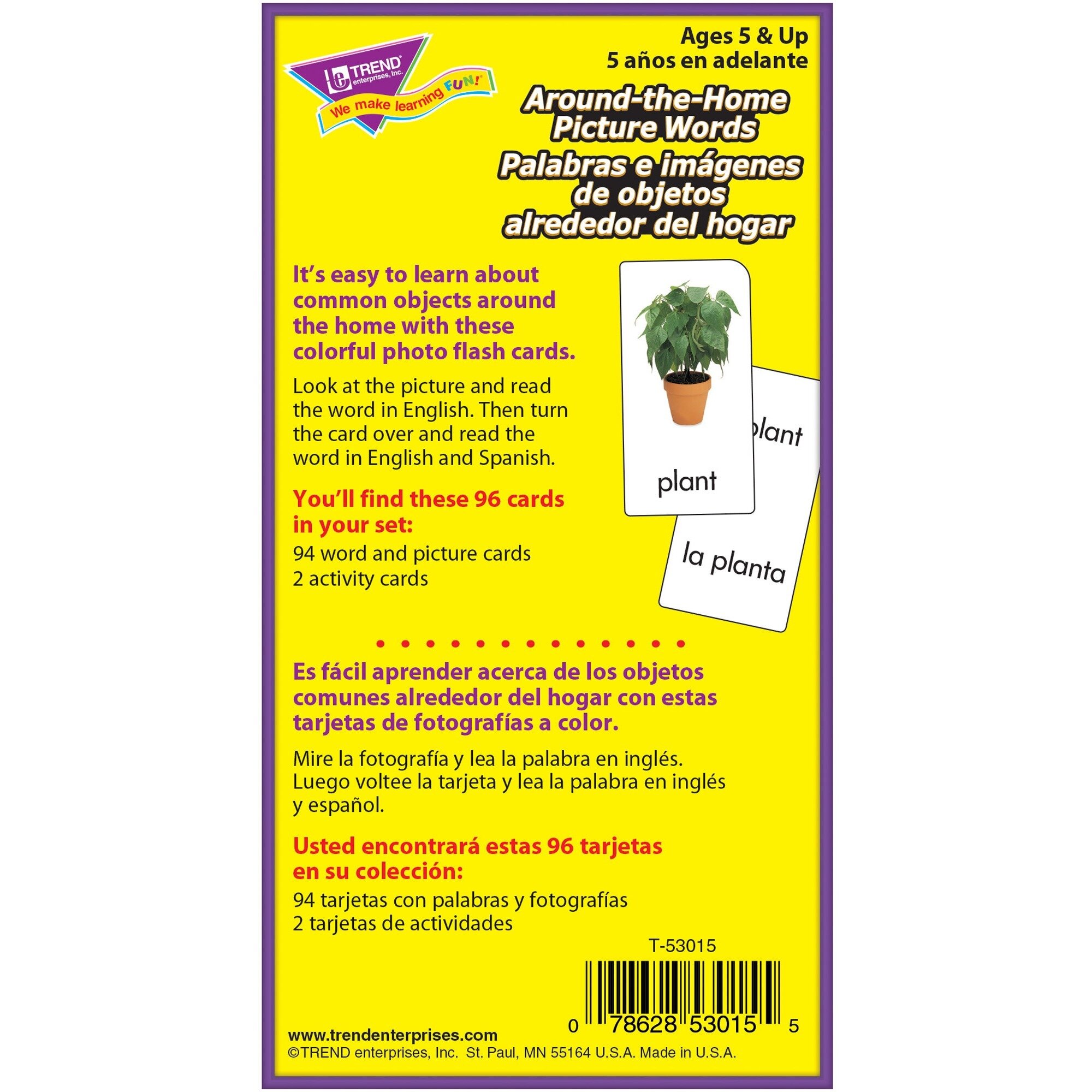 T53015 Trend Skill Home Words Flash Cards 
