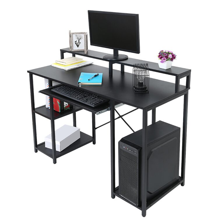 Details about   Computer Desk PC Laptop Table Study Workstation Wood W/ Storage Cabniet & Shelf 